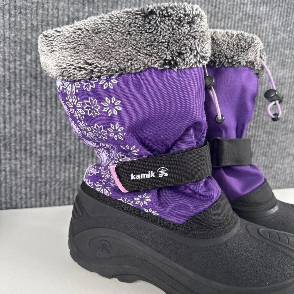 Kamik Snowtale Kids Purple Snowflake Waterproof Winter Boots Size 4 NF4374N SU